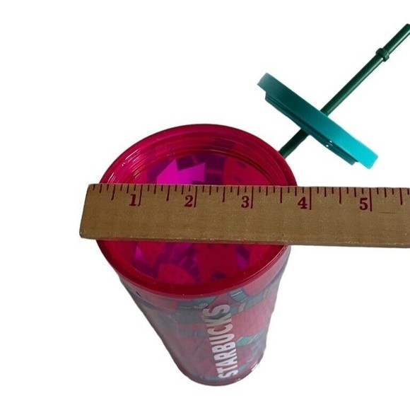 Starbucks 16oz Grande Watermelon Summer Tumbler ToGo Lid Straw 2014 Cold Cup Ret - Picture 4 of 6